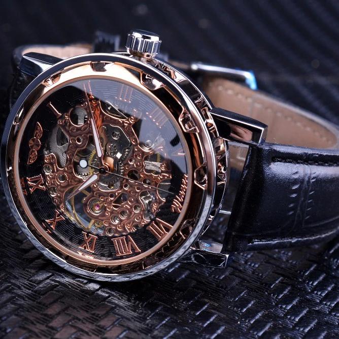 Automatic Watches For Men Mechanical Self Winding Skeleton Watch Mens ...
